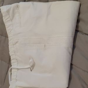 White Sean John joggers, M with cool leather-like detail